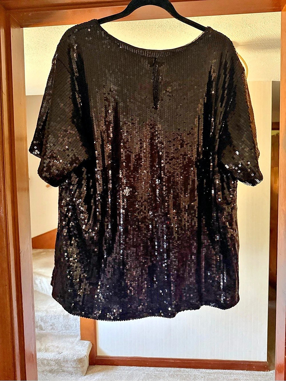 Black Sequin Blouse Like New